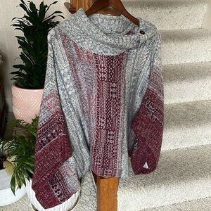 Free People Diamond Willow Wool Poncho